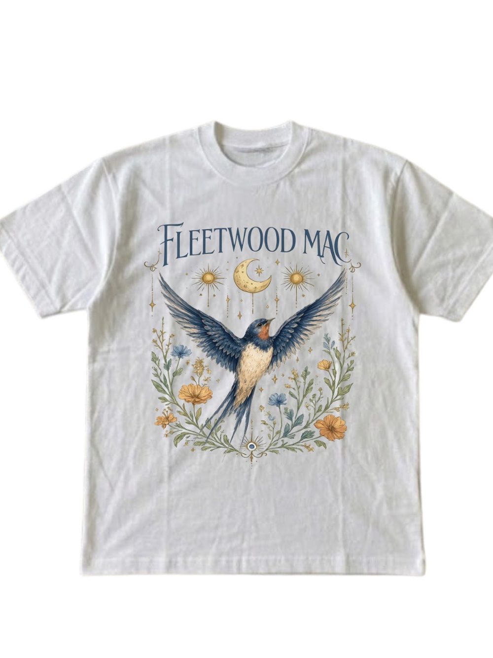 Gildan Fleetwood Mac White Bird Graphic T-Shirt